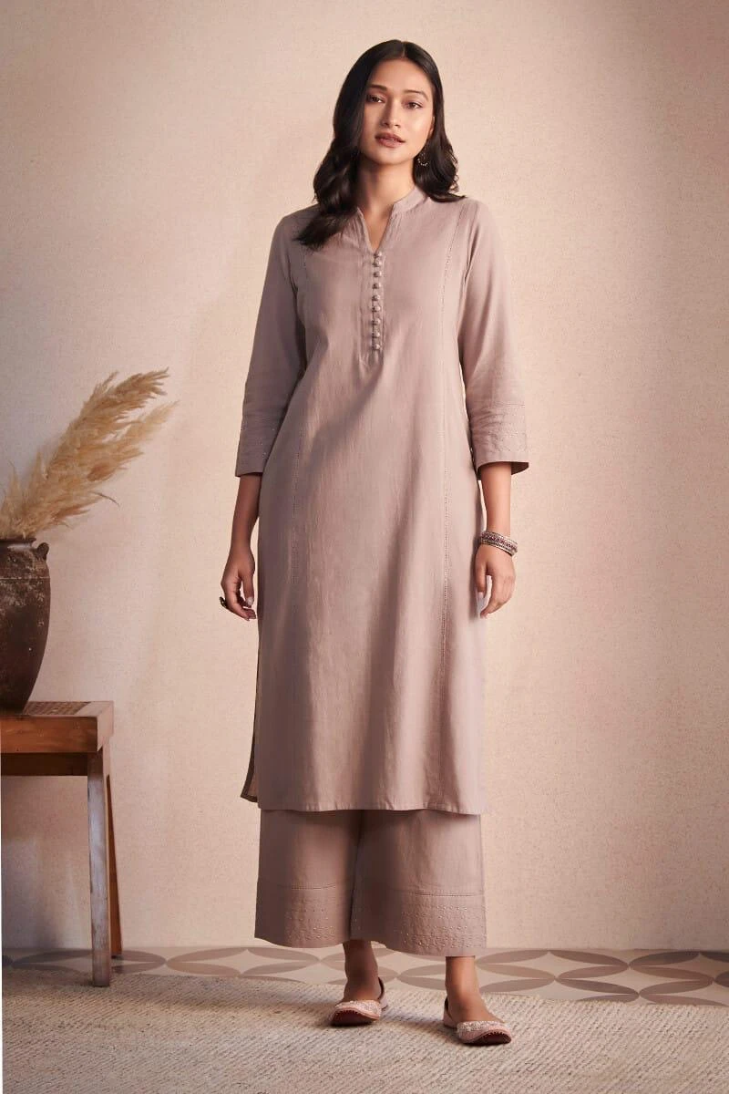 Elegant Blush Pink Rayon Kurta Palazzo Set with Printed Dupatta